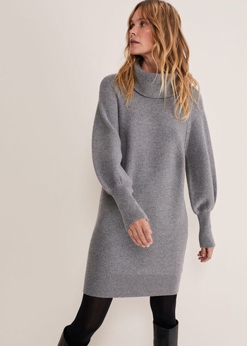 Phase Eight Dahlieted Chunky Dress Grey USA | 2758049-TE